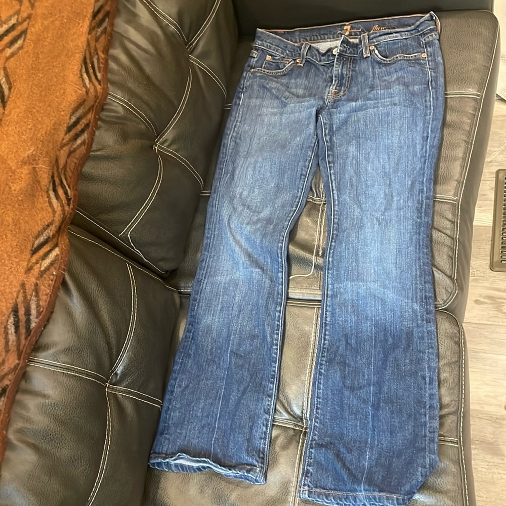 7 for all of man kind low rise dark wash flare size 30